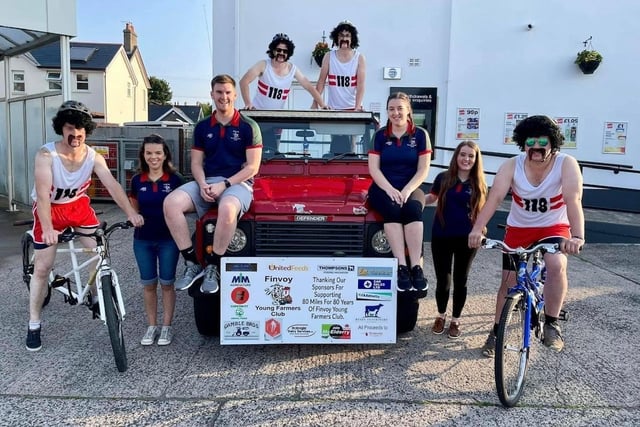 The club held a charity cycle event, 80 miles for 80 years of Finvoy YFC.