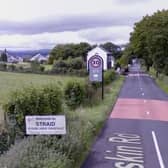 A sign at the entrance to Straid. Image by Google