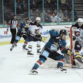 Belfast Giants’ David Goodwin during last Saturday night’s Elite Ice Hockey League game at the SSE Arena in Belfast