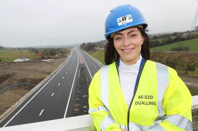 Infrastructure Minister Nichola Mallon pictured at the new A6 dual carriageway between Dugiven and Drumahoe last week.