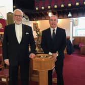 The Right Reverend Dr David Bruce and the Reverend Colin Harris, minister of Scarva Street Presbyterian Church, Banbridge