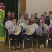 Musicians from the Fuse Centre Happy Mondays group who took part in Causeway Coast and Glens Borough Council’s Earrach/Spring event at St Joseph’s Parish Centre in Dunloy with Good Relations Officer Bebhinn McKinley, Maureen Gaston from Dun Lathaí CCÉ, Louise Morrow from the Fuse Centre, musician Dick Glasgow, Ulster Scots writer and broadcaster Liam Logan and Gael na Glinntí Irish Language Development Officer Deirdre Goodlad