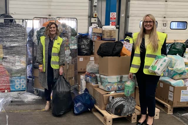 The South Eastern Health & Social Care Trust's Sarah Ruston, specialist forensic psychologist, and Ceara Clarke, a clinical psychologist, sprang into action and arranged a trust wide appeal for much needed items for the Ukrainian people