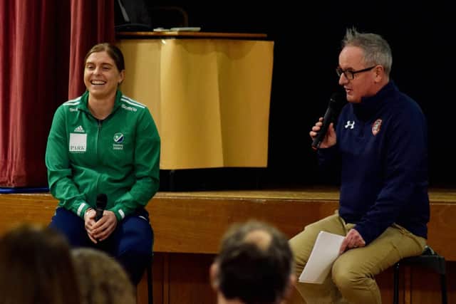 Coleraine Grammar School 1st XI Coach, Peter Semple interviewing Katie