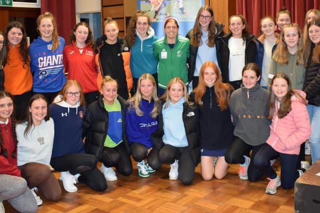 Coleraine Grammar School saw a large crowd of hockey players and parents gather to hear from Irish Hockey Captain and World Cup Silver Medallist, Katie Mullan