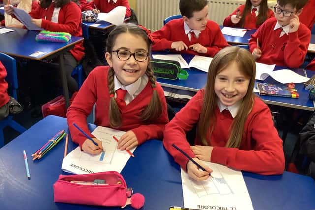 Carrickmannon Primary School pupils who enjoyed the recent French Roadshow at Saintfield High School