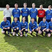 Glebe Rangers Reserves football team who defeated 14th Newtownabbey Old Boys in the final of the Linda Welshman Memorial Cup played at Allen Park, Antrim. BM16-012JM.