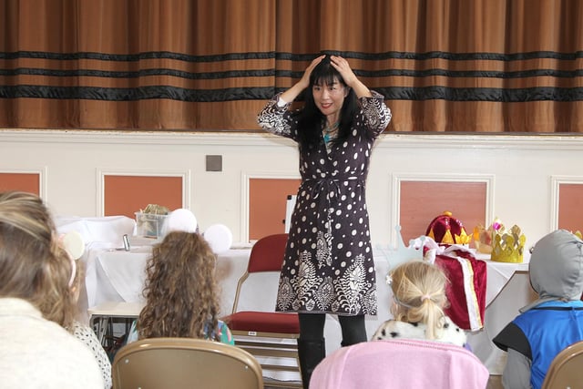 Storyteller Masako Carey led participants during family storytelling sessions held in Ballymoney and Coleraine during Playful Museums Week