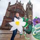 Mayor of Derry CIty and Strabane District Council, Alderman Graham Warke, launching Thursday's Spring Carnival Parade with Jim Collins from NWCI.