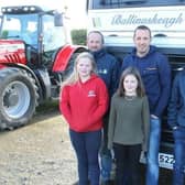 Supporting the Rathfriland Young Farmers' Club tractor run at Rathfriland (from left) Alexander McCready and saughter Leah, David, Lauren and Seth Henning and Mark McKibben