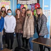 Northern Regional College Childcare students at Ballymoney campus who completed the employability workshop with on left Jennifer McFadden, Curriculum Area Manager, Health, Social Care and Access and on far right, Sharon Lyons, Project Manager with Harpurs Hill Children & Family Centre, who delivered the workshop