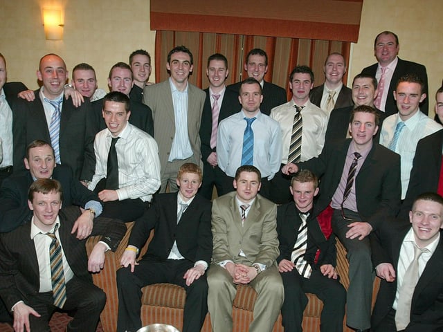 Some members of the Ballinderry Shamrocks Derry County Championship winning team pictured at their presentation dinner in 2007.