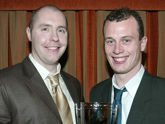 Michael Conlon presents the 3rd Team Player of the year award to Stephen Scullion.