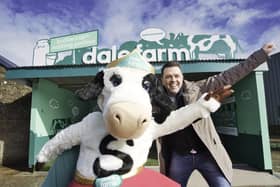 Pete Snodden helps Dale Farm launch the Supercow competition