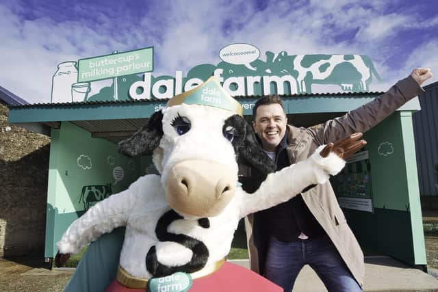 Pete Snodden helps Dale Farm launch the Supercow competition