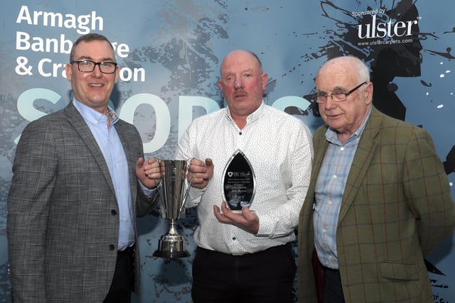 Sportswoman of the Year sponsored by Ulster Carpets
Award Winner: Kelly Mallon (collected by her father Chris), Martin France, Ulster Carpets and Ken Redpath, Armagh, Banbridge & Craigavon Sports Forum. ©Edward Byrne Photography