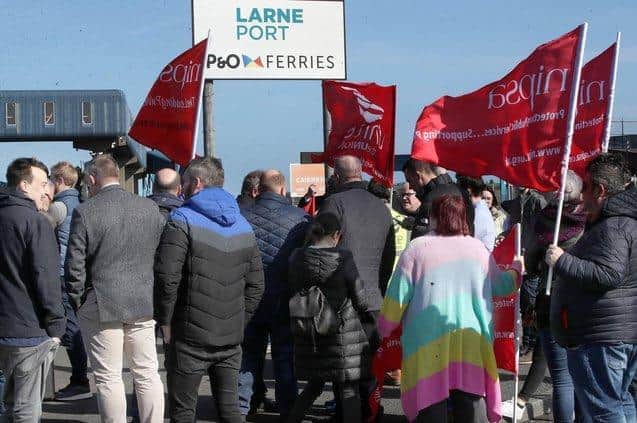 A protest was held at the Port of Larne gates last Friday; a second demonstration is to take place this week.