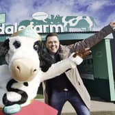 Pete Snodden with Dale Farm’s new superhero, Supercow