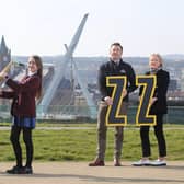 Mayor of Derry City and Strabane District Council, Alderman Graham Warke, pictured at the launch of the 2022 City of Derry Jazz and Big Band Festival. The festival will take place this year from Thursday April 28th until Monday May 2nd. Also pictured are Foyle College student Molly Hannaway, Stephen Thompson, Diageo, and Andrea Campbell, Festival Co-Ordinator, DCSDC.