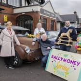 Pictured at Station Square for the launch of Ballymoney Spring Fair are Winnie Mellet, President of Ballymoney Chamber, Una Quinn from Winnifred Wreaths, Codie Murray, Secretary of FUSE FM, Alan Dean from Scenic Woodcraft and Louise Morrow from FUSE FM.