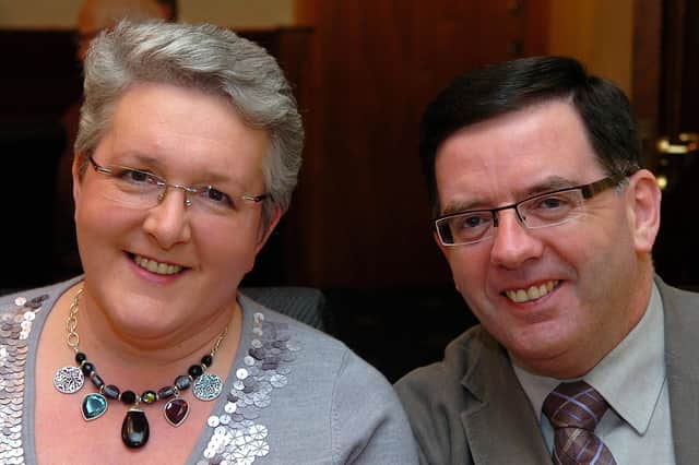 Matthew and Jennifer Hagan had a smile for the camera at the Derryloran Bowling Club presentation dinner in 2010.