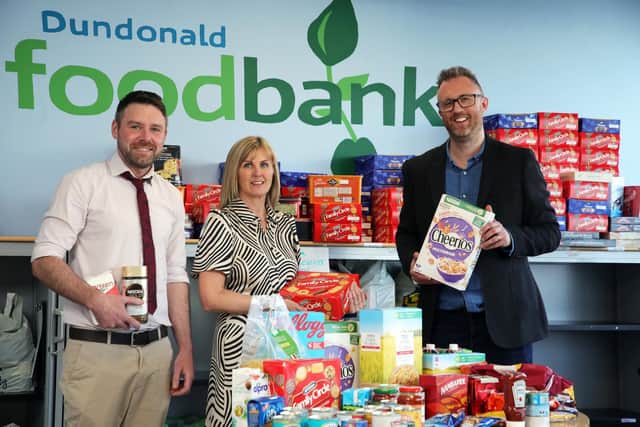 L-R - Aidan McCrea, Choice Financial Inclusion Officer; Carol Ervine, Choice Group Direct of Tenant & Client Services and Jonny Currie, Trussell Trust Northern Ireland Network Lead.