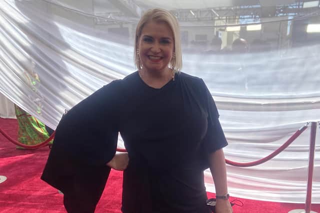 Portadown talent agent Shelley Lowry of Shelley Lowry Talent Management  on the red carpet at the Academy Awards ceremony in Los Angeles, California.