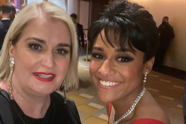 Portadown talent agent Shelley Lowry of Shelley Lowry Talent Management with West Side Story Oscar winner Ariana DeBose at the Academy Awards ceremony in Los Angeles, California.