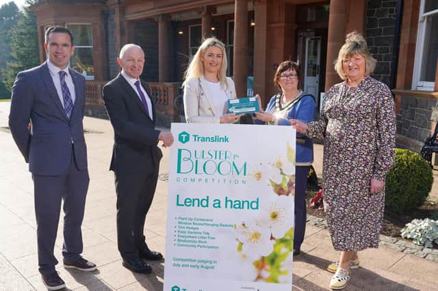 Cllr Christine McFlynn, Deputy Chair of Mid Ulster District Council is pictured with Eunan Murray, Mid Ulster District Council; Dr Michael Wardlow, Translink, Chairman; Catriona Friel, Friels Bar; and Cllr Frances Burton, Vice President of NILGA.
