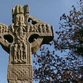 Ardboe Cross looks out across Lough Neagh.