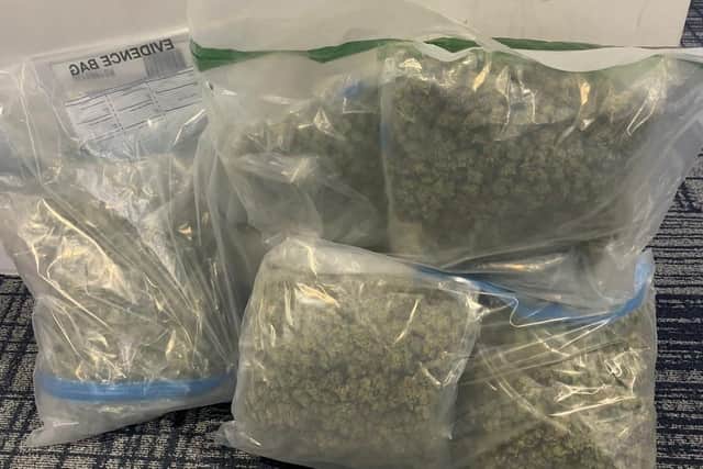 Officers seized cannabis with a street value of £75,000 and a quantity of cocaine.