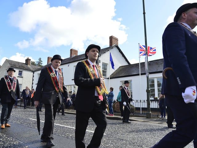 Stepping out along the route.
Picture: Arthur Allison/Pacemaker Press.