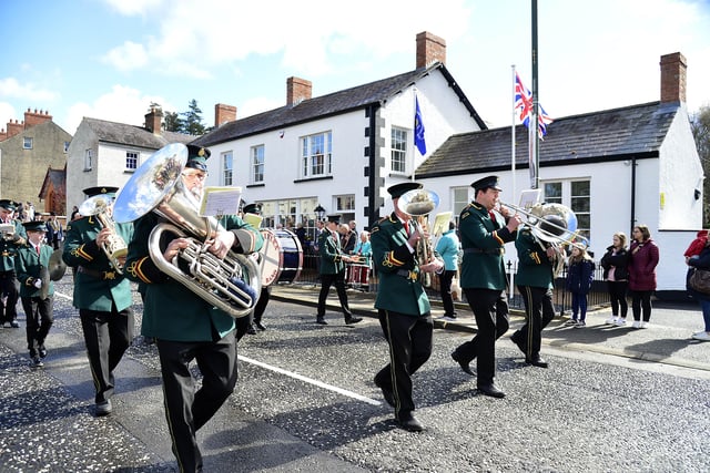 A section of the parade which took place in Loughgall. 
Picture: Arthur Allison/Pacemaker Press.