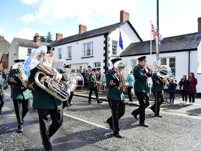 A section of the parade which took place in Loughgall. Picture: Arthur Allison/Pacemaker Press.