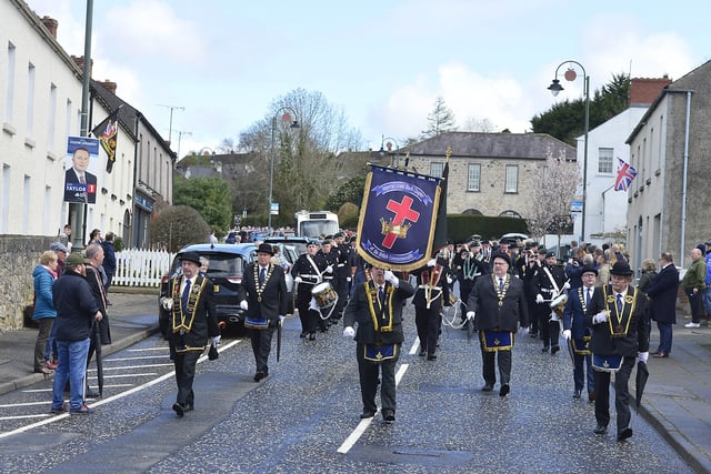 Taking part in the parade in Loughgall. 
Picture:  Arthur Allison/Pacemaker Press.
