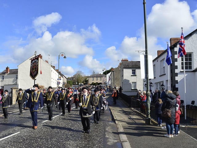 The parade took place before the new headquarters was officially opened. Picture: Arthur Allison/Pacemaker Press.