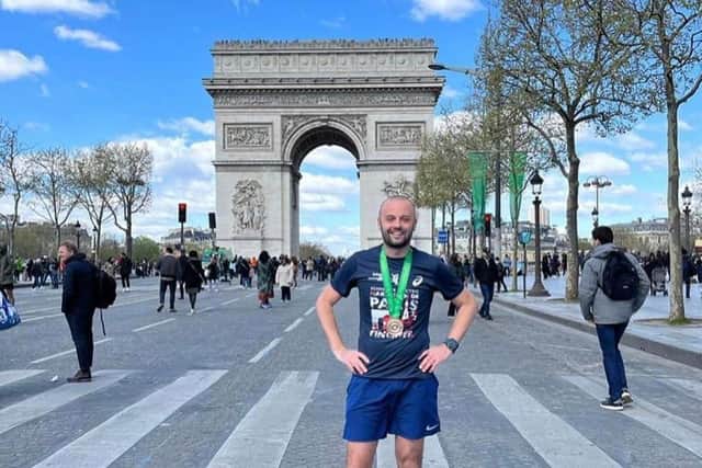 Aaron Steele at the Paris Marathon