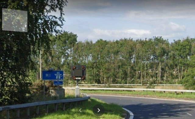 The M1 at the Moira roundabout. Picture: Google