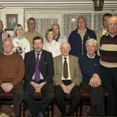 ALL NEW...The newly elected committee of the Garvagh and Kilrea District Coleraine  Supporters Club, pictured after their AGM in the Brown Trout on Thursday, included is Vice Chairman of Coleraine FC, Raymond Kirk, who chaired the meeting. CR40-159pl