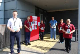 Pictured left to right: Mr Rob Spence, Colorectal Surgeon, Sarah Christie Colorectal Nurse Specialist, Una-Mairead Brady Colorectal Nurse Specialist, Mr Conor Warren Colorectal Surgeon, Martina Finn Colorectal Nurse Specialist, Jacqueline Blair Colorectal Nurse Specialist