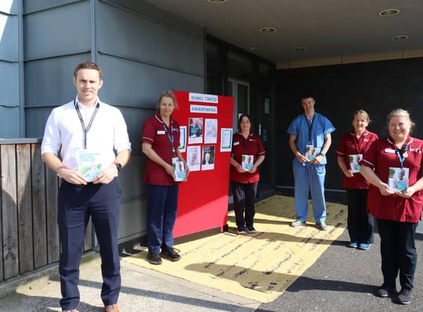 Pictured left to right: Mr Rob Spence, Colorectal Surgeon, Sarah Christie Colorectal Nurse Specialist, Una-Mairead Brady Colorectal Nurse Specialist, Mr Conor Warren Colorectal Surgeon, Martina Finn Colorectal Nurse Specialist, Jacqueline Blair Colorectal Nurse Specialist