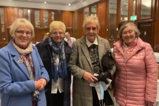 Muckamore WI President with Elizabeth Gray (left) with some of the members who attended the Federation AGM in Belfast -  M Clyde, M Hamilton and I Maughan.