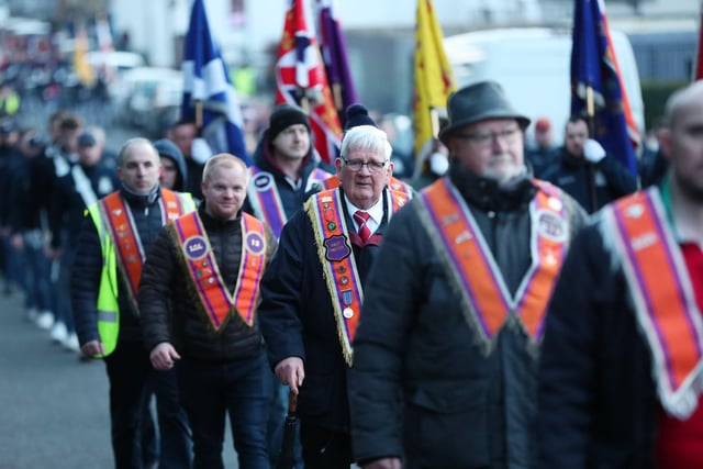 There was a large turnout for the Lurgan parade and rally.