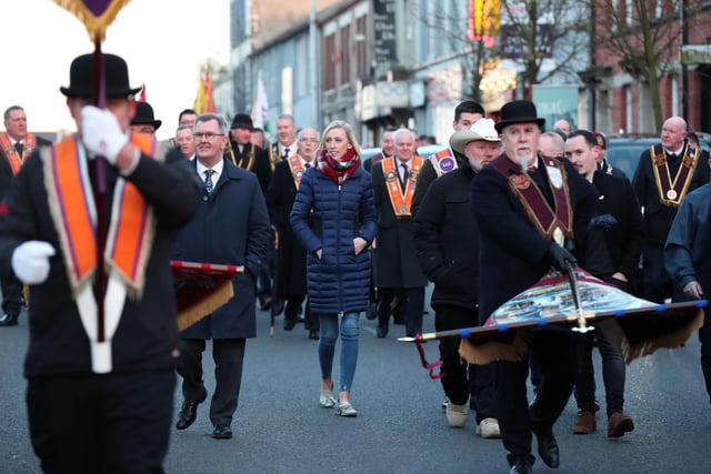 DUP MP 
Carla Lockhart was among those who turned out for the parade and rally in Lurgan.
