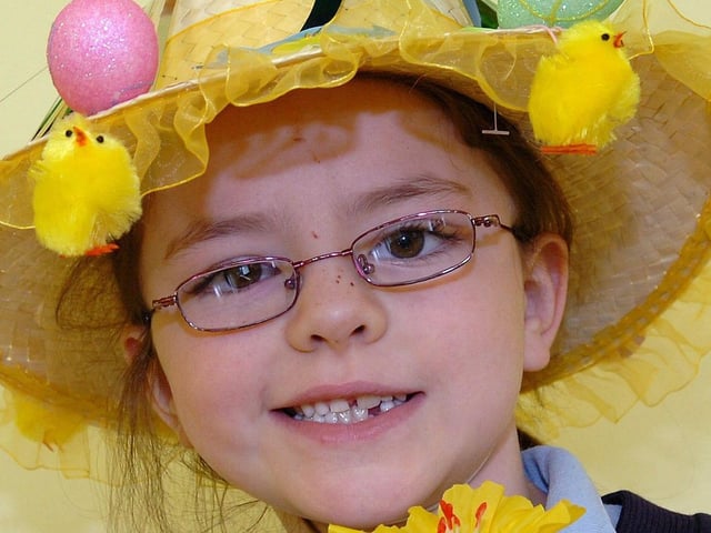 Posing for a photo at St Mary's Primary School in Stewartstown at Easter in 2007.