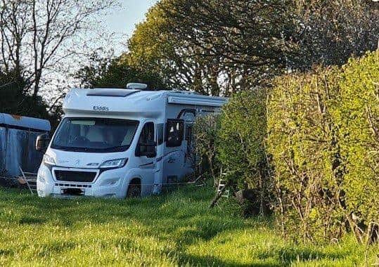 The stolen motorhome found in a laneway. Picture: PSNI