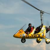 Norman Surplus in his gyrocopter