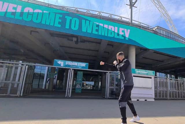 Anthony Cacace at Wembley Stadium.