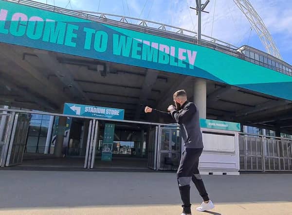 Anthony Cacace at Wembley Stadium.