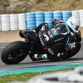 Michael Dunlop during a test on the PBM Ducati at Jerez in Spain in 2020.